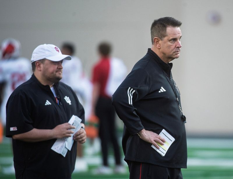 Indiana Head Coach Curt Cignetti during the Indiana football spring game at Memorial Stadium on Thursday, April 23, 2026.