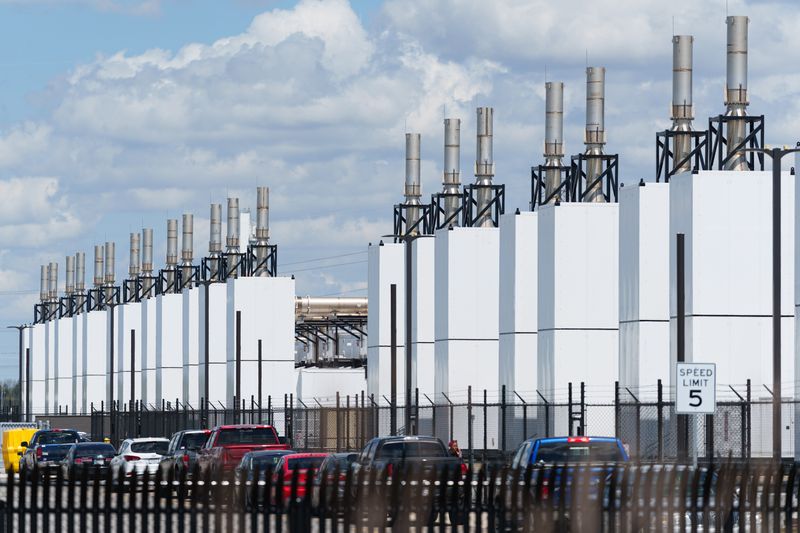 Project Rainier, an $11 billion Amazon AI data center, on Thursday, April 23, 2026, between New Carlisle and South Bend.