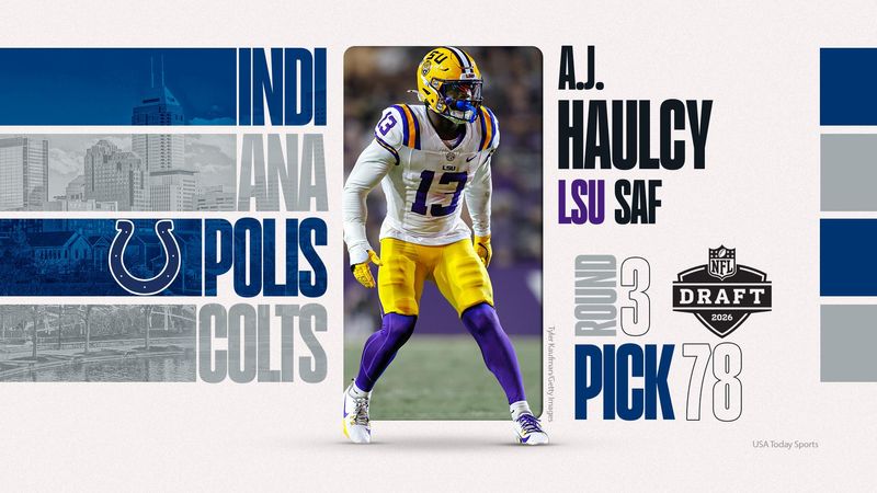 Colts pick LSU S AJ Haulcy.