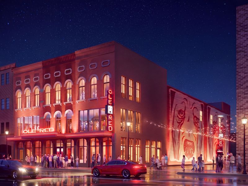 A rendering of Blake Shelton's Ole Red restaurant and bar, slated to open in 2027.