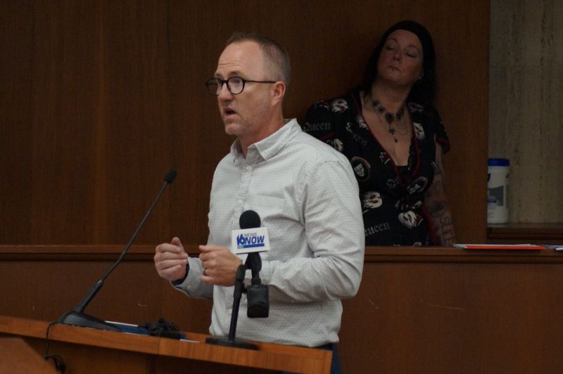 Portage Township Trustee Jason Critchlow speaks to St. Joseph County Board of Commissioners about his proposal for Portage Manor Tuesday, April 28, 2026