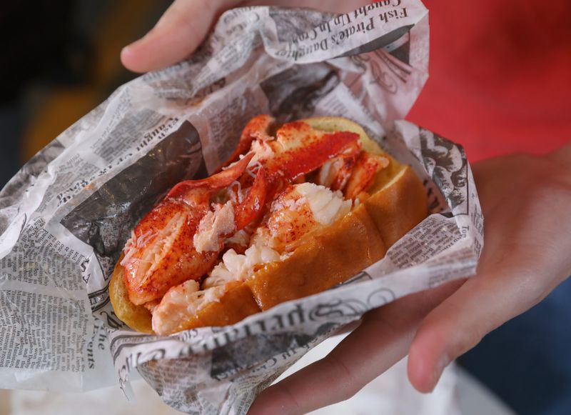 The Connecticut Lobster Roll, featuring warm lobster with butter, at Roc Lobster at the first of the season Food Truck Rodeo held at the Rochester Public Market on Wednesday, April 29, 2026.