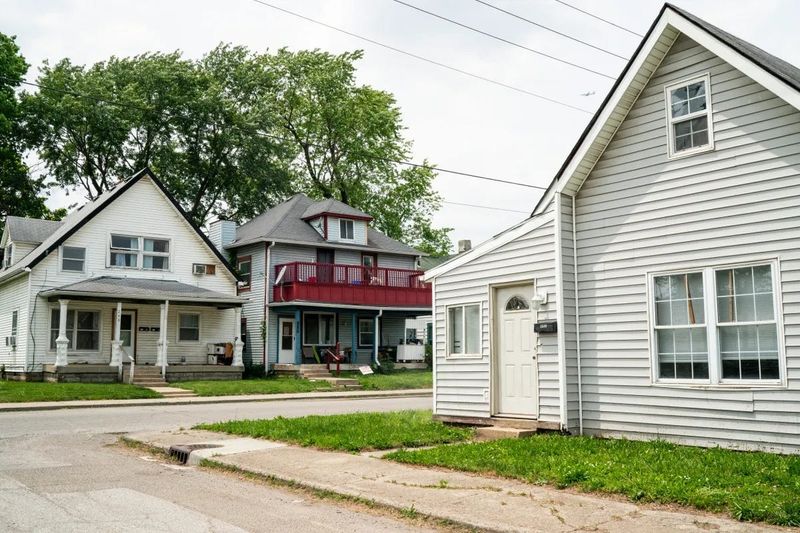 A few homes in the Stringtown neighborhood of Indianapolis are seen June 4, 2025.