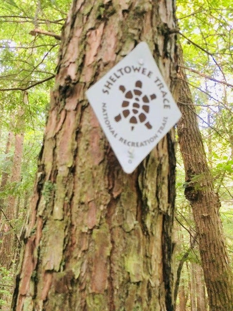 A sign on the trail.