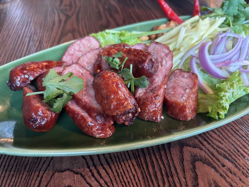 Sai krok Isan, a fermented rice and pork sausage originating in Northeast Thailand, is among the dishes available at Thai Prime at 1200 S. Rangeline Road, Carmel. May 11, 2026