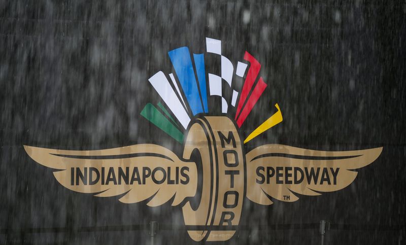 Heavy rain begins to fall Saturday, May 16, 2026, ahead of qualifying for the 110th running of the Indianapolis 500 at Indianapolis Motor Speedway.
