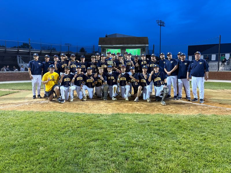 Delta baseball won the 2026 Delaware County Baseball Tournament to clinch the first county three-peat in program history at Yorktown High School on Saturday, May 16, 2026.