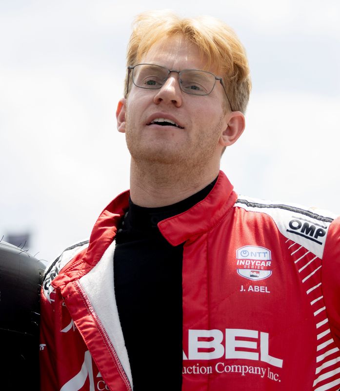 Abel Motorsports driver Jacob Abel (51) stands in pit lane Sunday, May 17, 2026, during qualifying for the 110th running of the Indianapolis 500 at Indianapolis Motor Speedway.