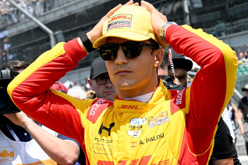 Chip Ganassi Racing driver Alex Palou (10) stands in pit lane Sunday, May 17, 2026, during qualifying for the 110th running of the Indianapolis 500 at Indianapolis Motor Speedway.