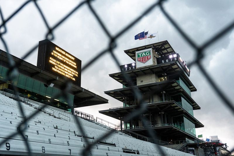 Practice for the 110th running of the Indianapolis 500 at Indianapolis Motor Speedway ended early due to severe thunderstorms on Monday, May 18, 2026.