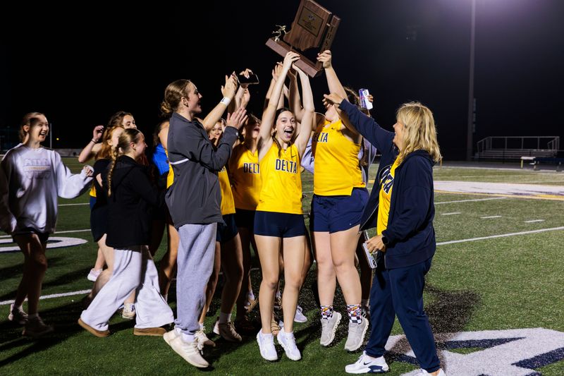 Delta track team wins the IHSAA Girls Track and Field Sectionals at Delta High School on May 19, 2026.