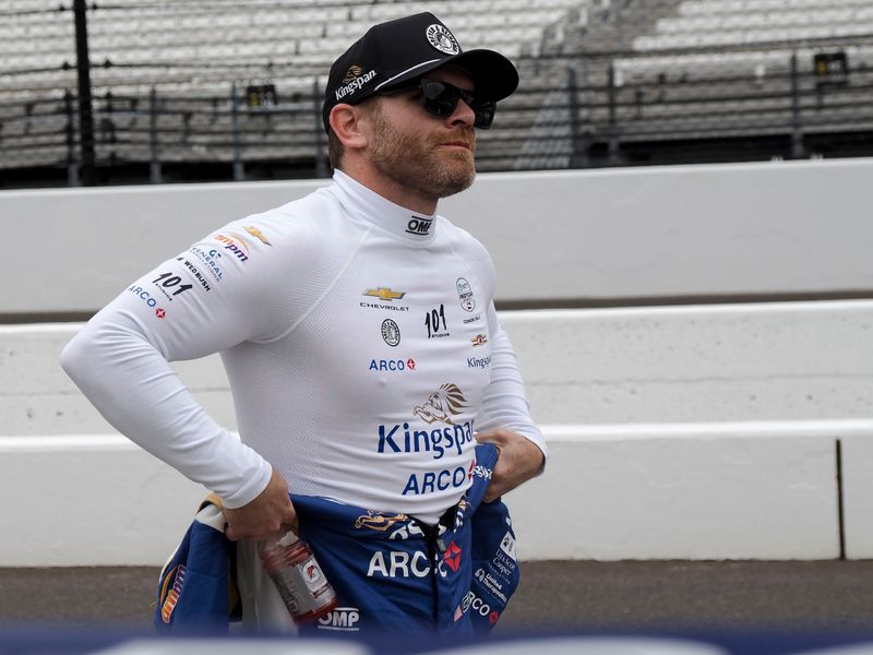 Dreyer and Reinbold Racing driver Conor Daly (23) prepares to get in his car Friday, May 22, 2026, on Carb Day ahead of the 110th running of the Indianapolis 500 at Indianapolis Motor Speedway.