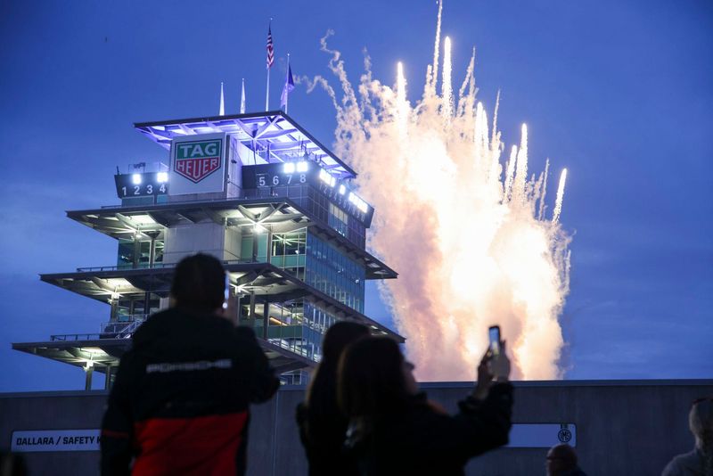 Fireworks mark the opening of the gates Sunday, May 24, 2026, ahead of the 110th running of the Indianapolis 500 at Indianapolis Motor Speedway.