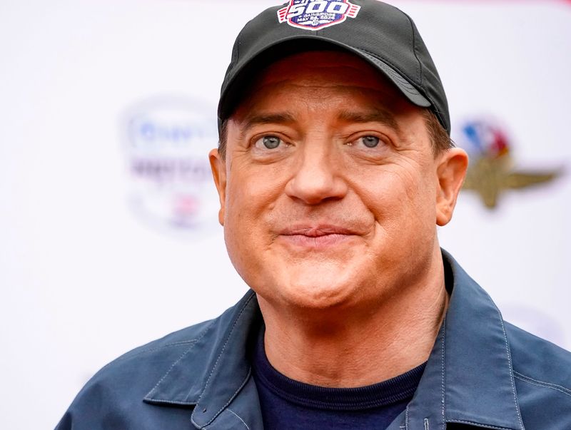 Brendan Fraser walks the celebrity red carpet on Sunday, May 24, 2026, during the 110th running of the Indianapolis 500 at Indianapolis Motor Speedway.