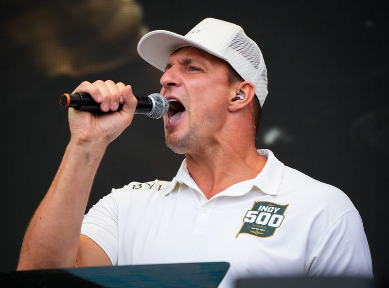 Former NFL tight end Rob Gronkowski hyped up the crowd for Crankdat’s set Sunday, May 24, 2026, ahead of the 110th running of the Indianapolis 500 at Indianapolis Motor Speedway.