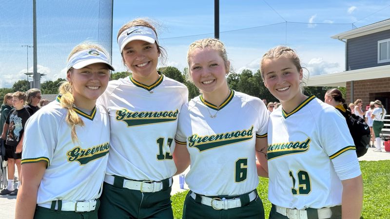 Greenwood's Sara Weasner, Macie Smith, Kinsley Clark and Ava Skinner
