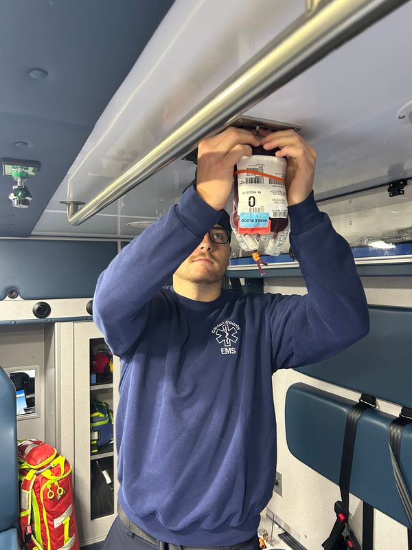 Emergency services in Clinton County, Indiana, now carry whole blood in their ambulances.
