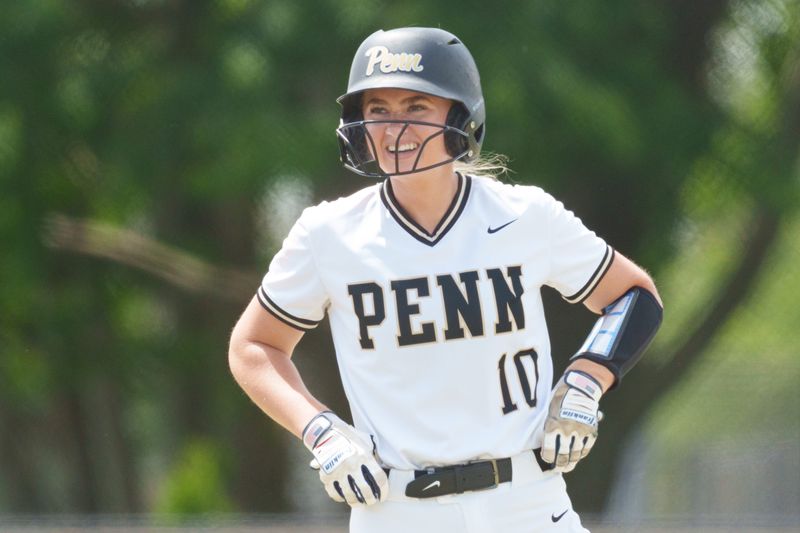 Penn's Logan Rumble looks on during an IHSAA softball sectional championship game between Penn and LaPorte at Penn High School Saturday, May 30, 2026, in Mishawaka.