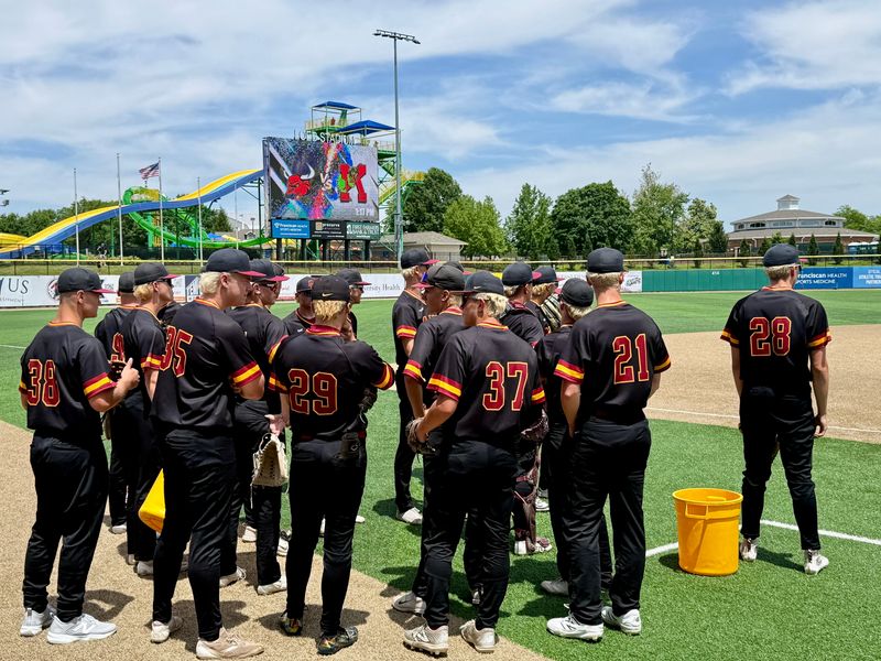McCutcheon baseball players prepare to take the field ahead of a sectional semifinal game against Kokomo at Loeb Stadium in Lafayette on May 30, 2026.