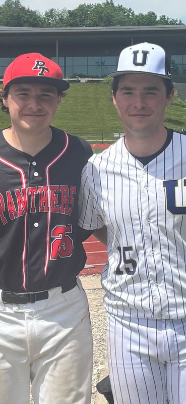 Twin brothers Dominic (left) and David (right) are facing off against each other during a sectional semifinal between Park Tudor and University.