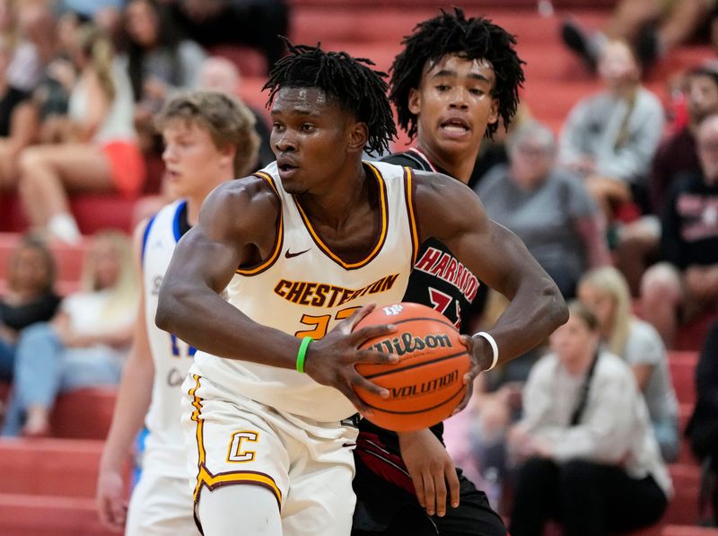 All-Stars North Chesterton's Bradley Basila rushes up the court Monday, June 1, 2026, during the Futures All-Star game at New Palestine High School in New Palestine.