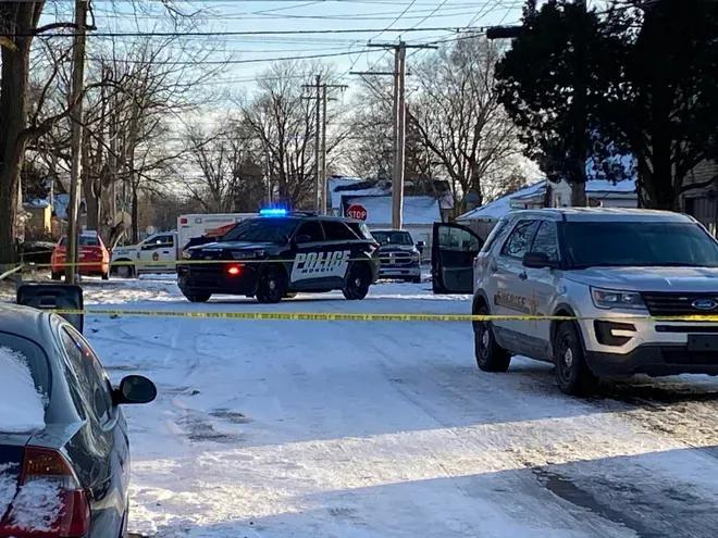 Emergency vehicles on Jan. 23, 2022, were in the 1500 block of South Rochester Avenue, between Eighth and Ninth streets, in the wake of what proved to be a fatal shooting.
