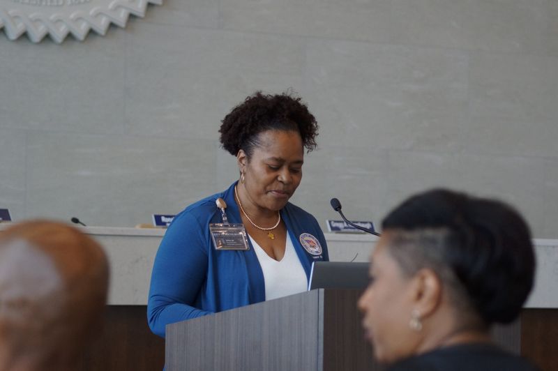 South Bend Human Rights Commission Executive Director Katrina Lee speaks during a Fair Housing in the Age of AI and Algorithms event Thursday, June 4.