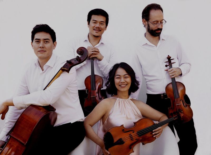 Telegraph Quartet, winners of the Fischoff Competition Grand Prize in 2014. Eric Chin and Joseph Maile, violins; Pei-Ling Lin, viola; and Jeremiah Shaw, cello.