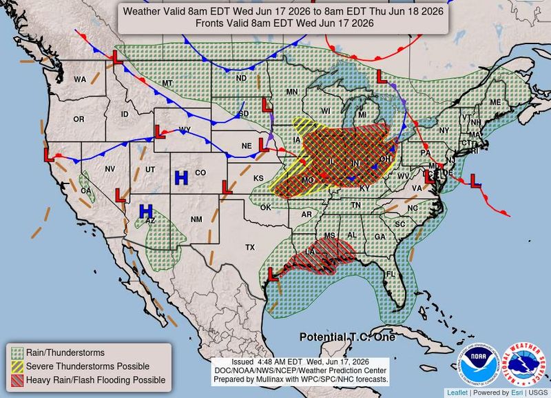 Two rounds of storms will make their way through Indiana — and the Indianapolis metropolitan area — on June 17.