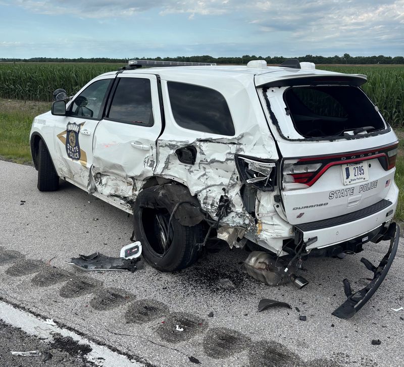 On June 16, 2026, at approximately 6:13 p.m., Master Trooper Brett Pool was on US 41 near Decker, Indiana, when his marked Indiana State Police Commission patrol vehicle was struck by a northbound SUV.