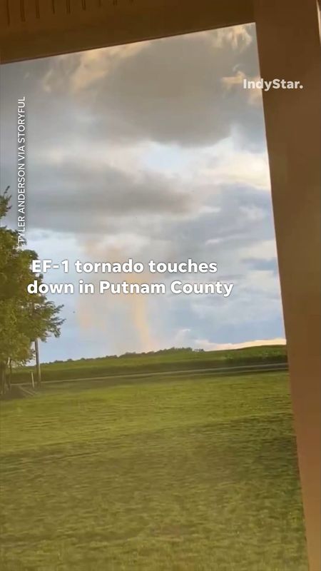 A tornado can be seen near Cloverdale on June 16, 2026