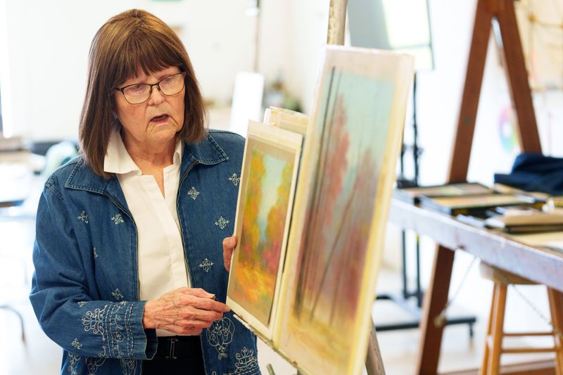 Catherine McCormick, founder of the Northern Indiana Pastel Society, leads a class session at the South Bend Museum of Art on Tuesday, June 16, 2026, in South Bend.