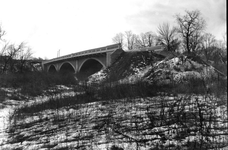 The Nichols Avenue Bridge to nowhere in 1927, looking southwest.