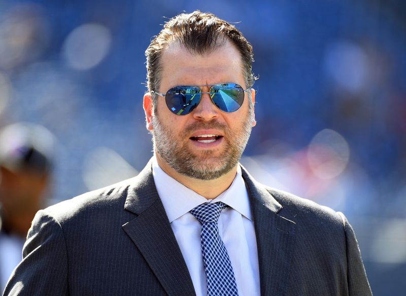 Oct 23, 2016; Nashville, TN, USA; Indianapolis Colts general manager Ryan Grigson prior to the Colts game against the Tennessee Titans at Nissan Stadium. Mandatory Credit: Christopher Hanewinckel-USA TODAY Sports