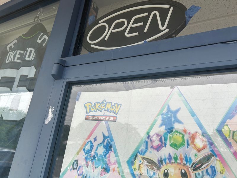 The Card Haven in the 900 block of Kossuth Street in Lafayette was closed Friday, June 26, 2026, even though a sign near the door said they were open until 11 p.m. The shop and its owners are being sued by one of its consignors over missing Pokemon cards.