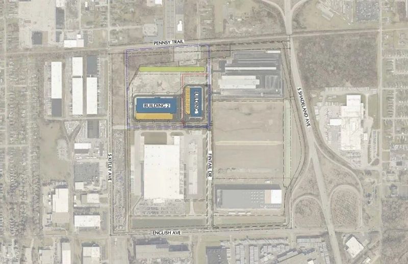 One building has been removed from the planned data center campus at 305 Fintail Drive, part of the Thunderbird Commerce Center, a former Ford manufacturing plant east of Irvington that shut down two decades ago.