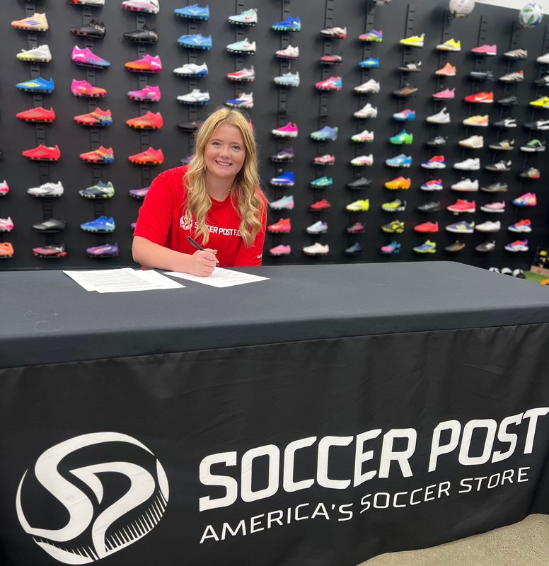 Kinley Hawkins, a local high school soccer player, signed a Personal Branding Activity this summer with Soccer Post.