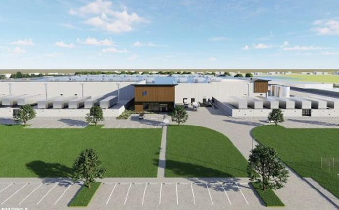 A rendering shows plans for a Seattle-based Sabey Data Center Properties six-building data center in Decatur Township at Kentucky Avenue and Camby Road.