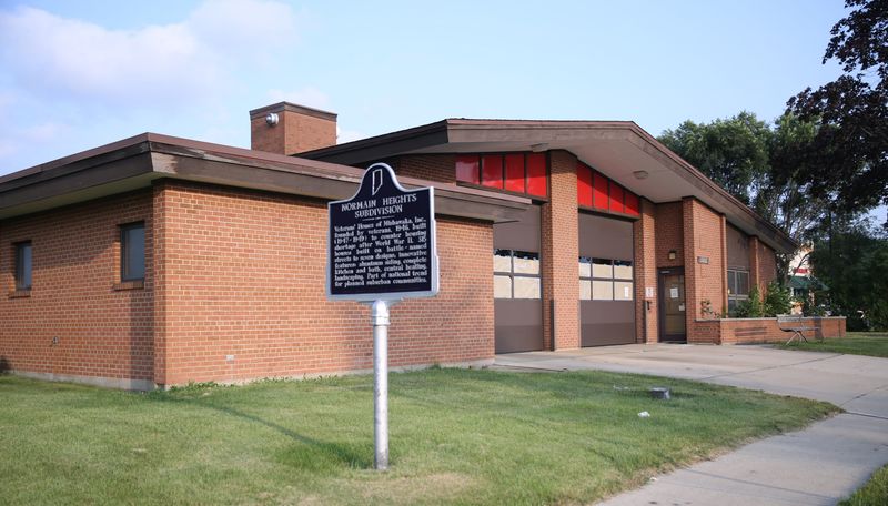 The Mishawaka Redevelopment Commission voted Monday, July 27, 2026, to demolish the former Mishawaka Fire Station No. 2 on Main Street, shown July 28, and add its land to Normain Heights Park, which sits adjacent to the building's rear. One commission member said the land will likely be used to expand the park's parking lot.