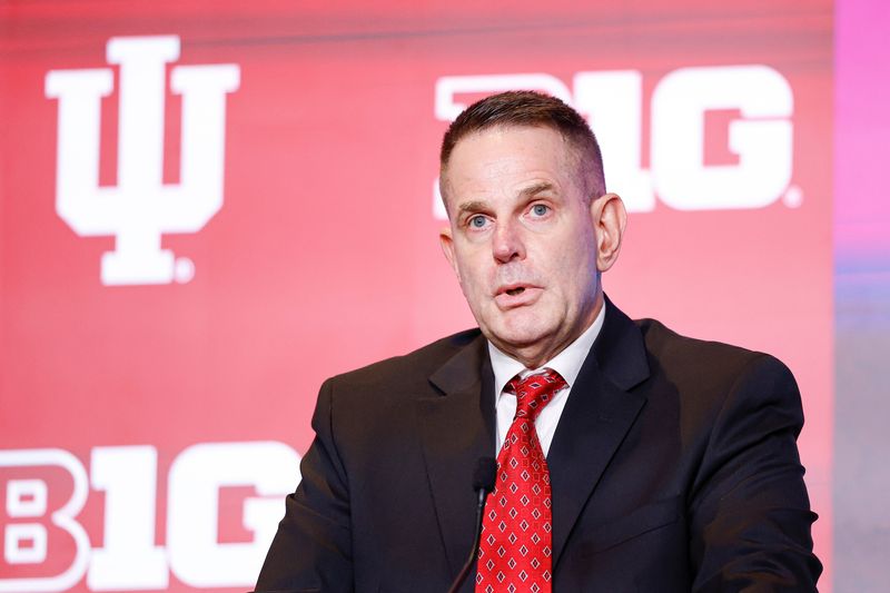 Jul 30, 2026; Chicago, IL, USA; Indiana Football head coach Curt Cignetti speaks during Big Ten Media Days at Hilton Chicago.