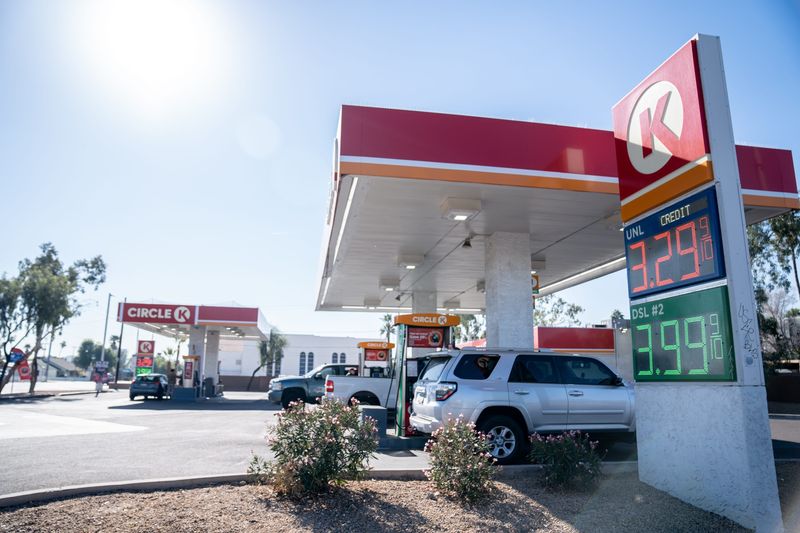 Gas prices on Dec. 8, 2023 at a Circle K gas station in Phoenix, Arizona.