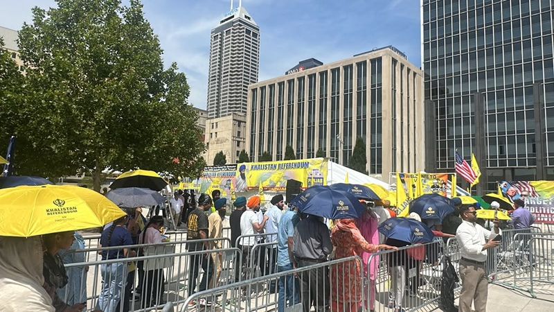 Indianapolis-area Sikhs gathered at Richard G. Lugar Plaza on Sunday, Aug. 16, to cast ballots for a referendum that seeks to crave out an independent homeland called Khalistan in the Indian state of Punjab. The referendum was organized by the secessionist group Sikhs for Justice.