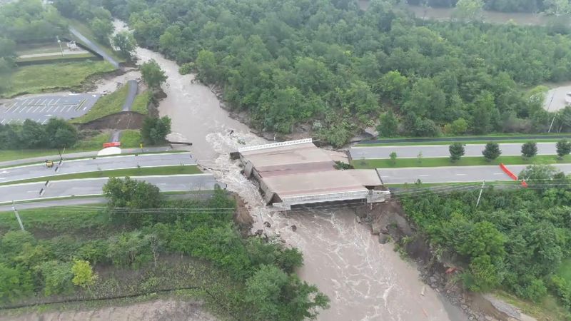 Aerial image of Hazel Dell Parkway south of 106th Street in Carmel on Aug. 17, 2026.