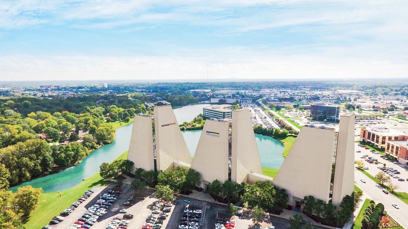 The Pyramids Office Park, located between 86th Street and Interstate 465.