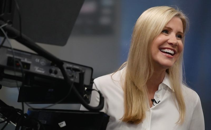Kim Adams, who will rejoin the Local 4 news team as meteorologist in August, in studio at WDIV in Detroit, Michigan on July 6, 2022.