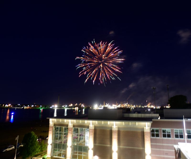 Firework show over the St. Clair River as part of Blue Water Festival at Desmond Landing in Port Huron on Thursday, July 14, 2022.