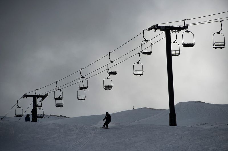 A snowboarder takes the Dercum's Gulch run under the Norway Lift on Thursday, Jan. 11, 2017, at Arapahoe Basin Ski Area in Keystone, Colo.