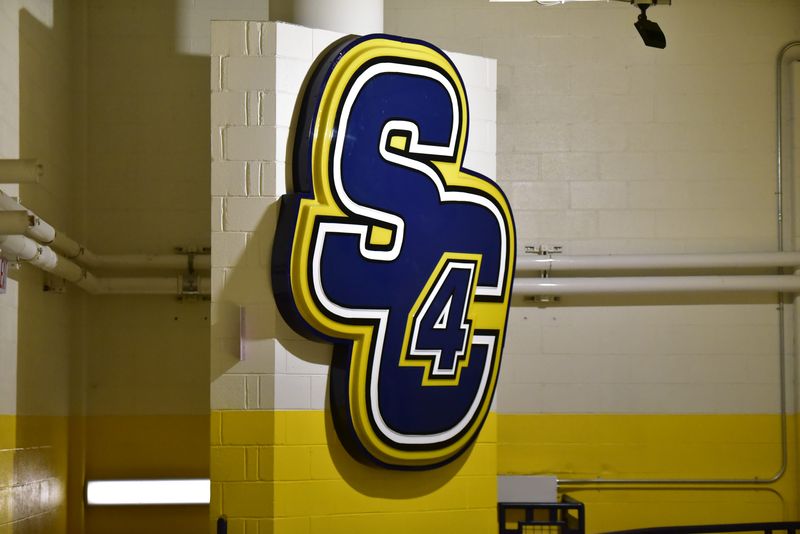 The athletics logo for St. Clair County Community College is seen at SC4 Fieldhouse in Port Huron on Wednesday, March 22, 2023.