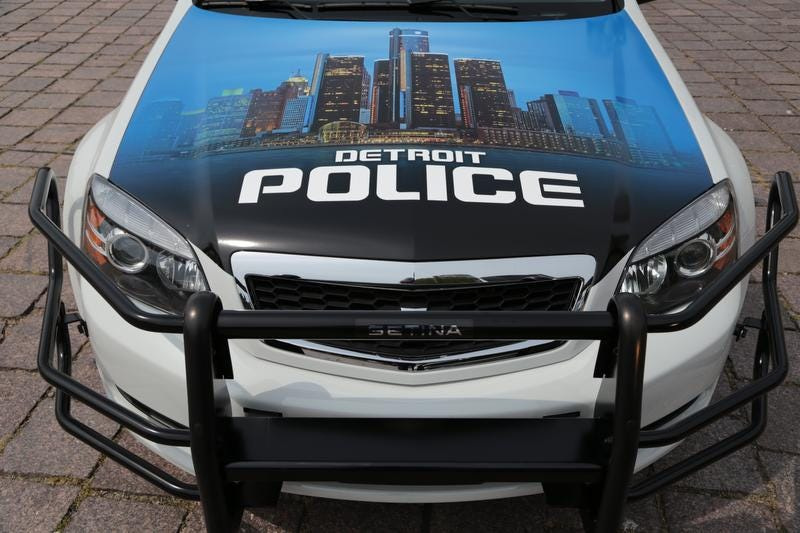 A Detroit Police Department cruiser.