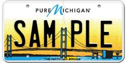 The State of Michigan has redesigned the Mackinac Bridge license plate after complaints from police.